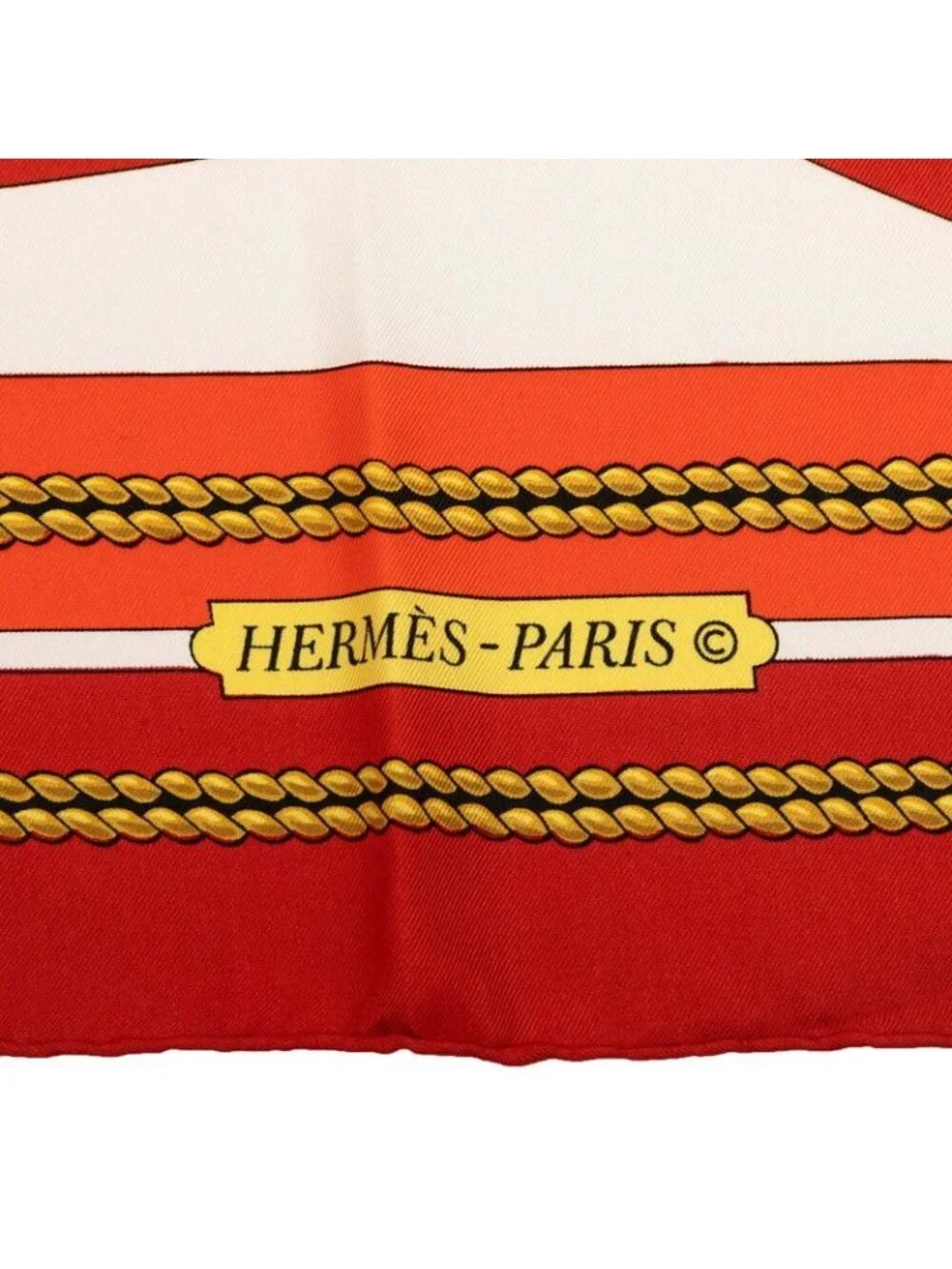 Hermes Carre 90 Chateaux D'arriere Scarf Red Silk